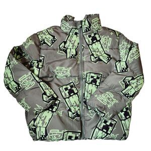 Minecraft Creepers Puffer Coat | Youth XL 14-16